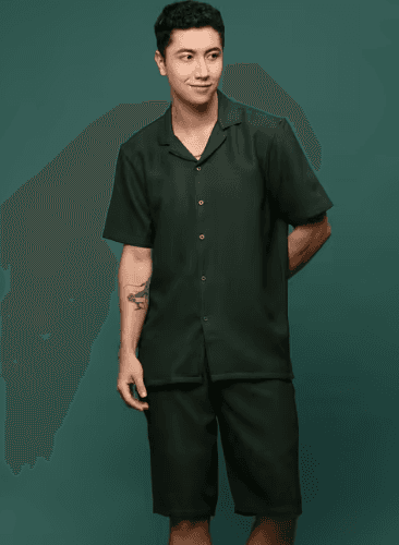 men polyester plain co-ord set